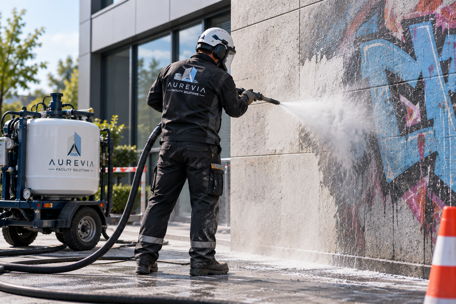 Aurevia Facility Solutions dış cephe temizlik çalışması