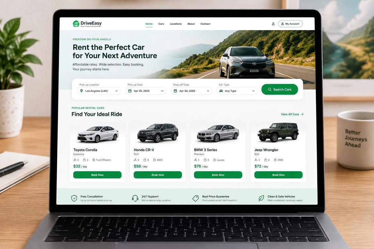 Car Rental demo concept web design