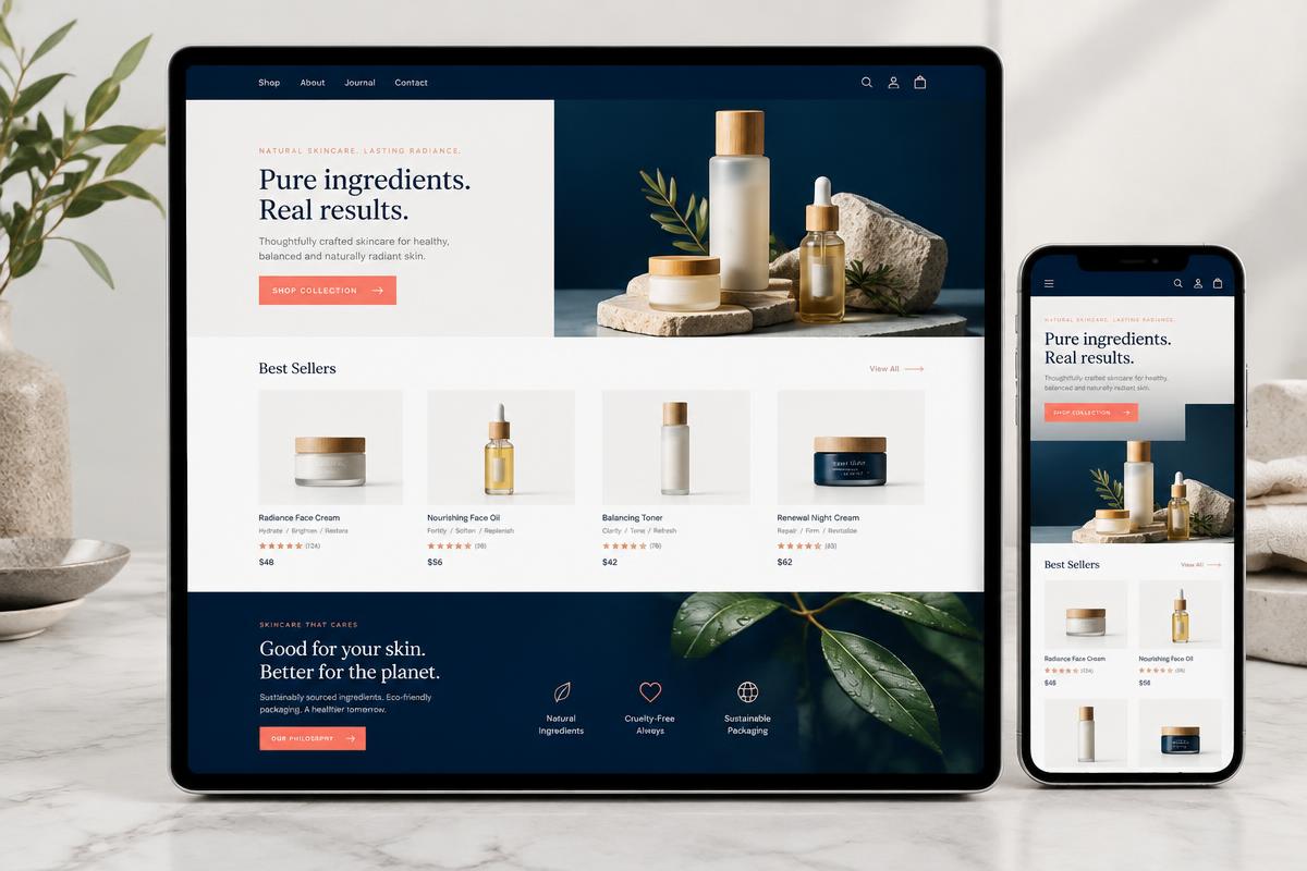 Bakım Ürünleri Mağazası demo konsept web tasarımı