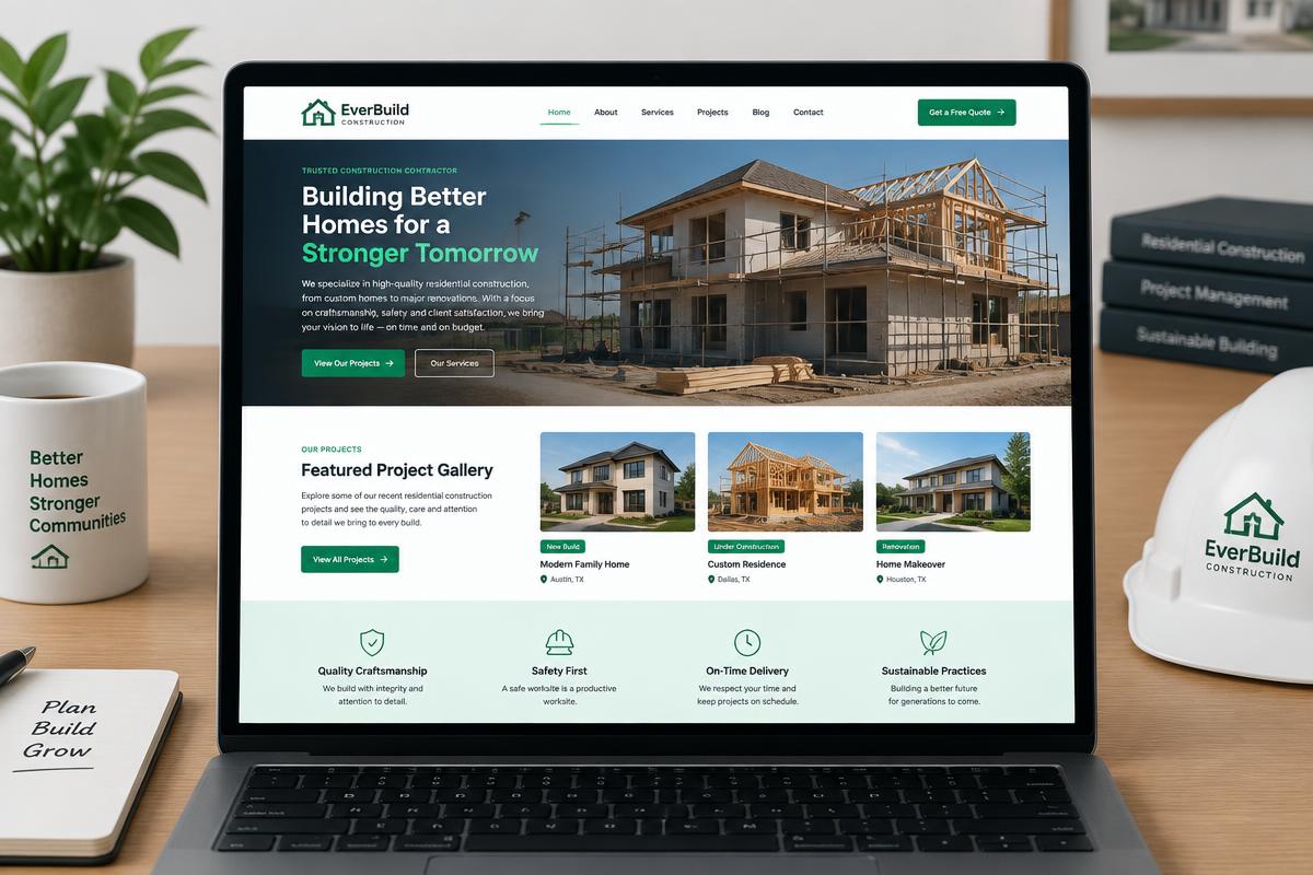 Contractor & Construction demo concept web design